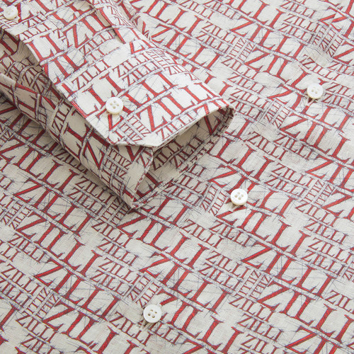 Chemise classique blanche, monogramme "ZILLI" 