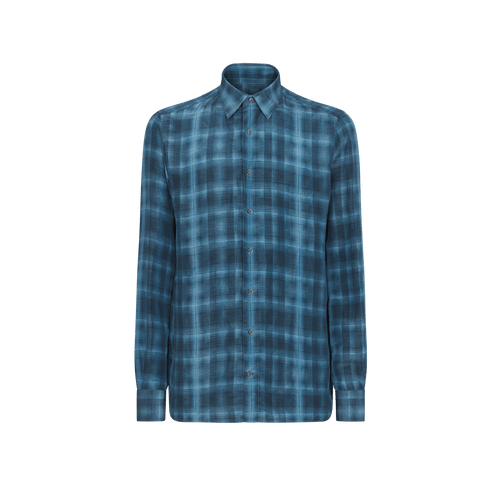 Chemise à carreaux vert foncé