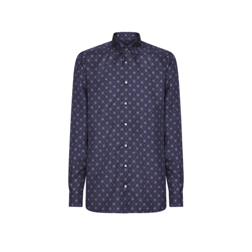 Purple classic shirt, "Floral" pattern