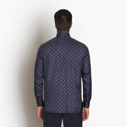 Purple classic shirt, "Floral" pattern