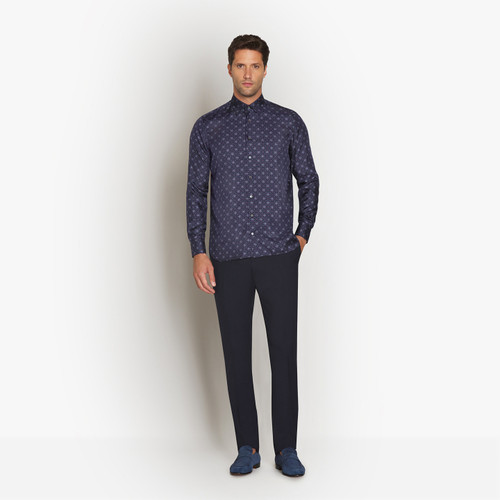 Purple classic shirt, "Floral" pattern