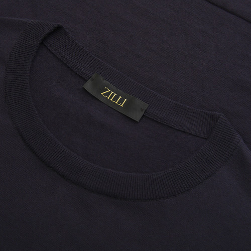 Pull col rond bleu marine, broderie "Big Lion" Pull col rond bleu marine, broderie "Big Lion"