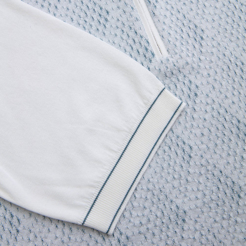 Natural white zipped polo, "Shaded Argyle" Natural white zipped polo, "Shaded Argyle"