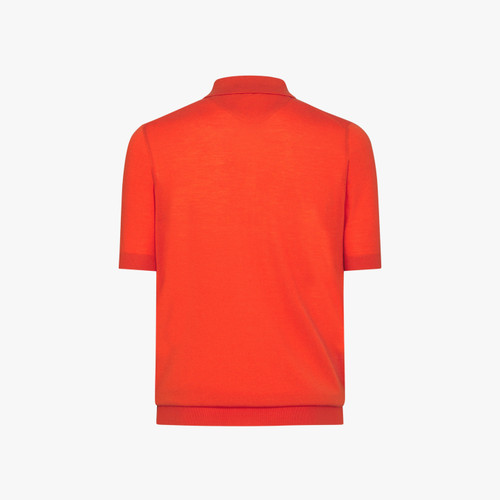 Burnt orange zipped polo, "Lion piquet"