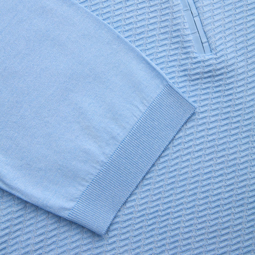 Pale blue onyx zipped polo, "Basket" 