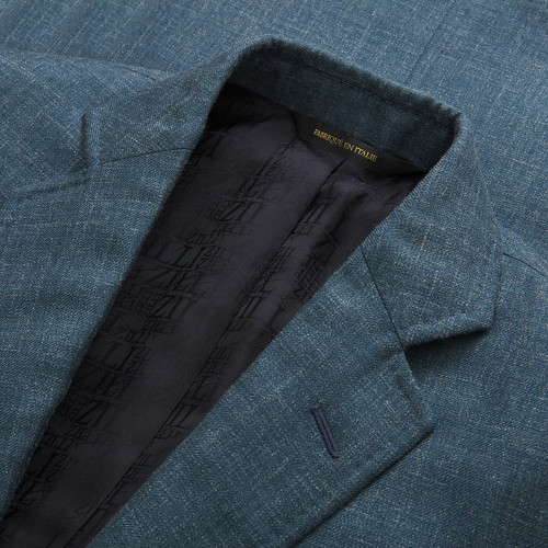  Veste gris-bleu, coupe "London", simple boutonnage, trois boutons