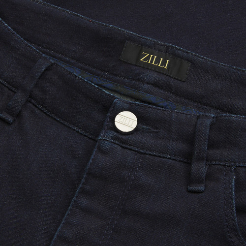 Navy blue jeans, slim fit, "Italien Denim", "Lion" embroidery 