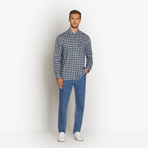 Dark green casual checked shirt Dark green casual checked shirt