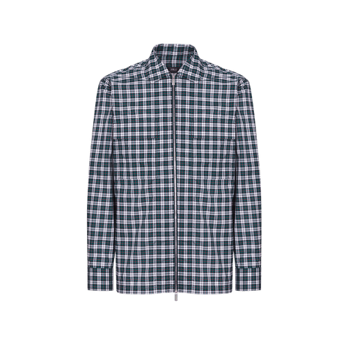 Dark green casual checked shirt