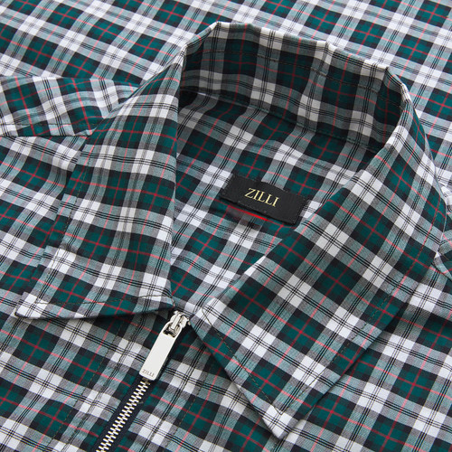 Dark green casual checked shirt