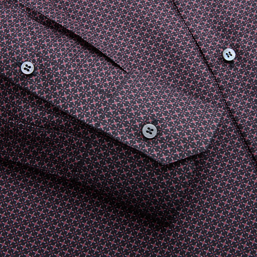 Deep cherry classic shirt, "Geometric" pattern
