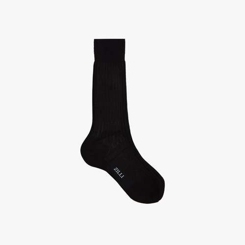 Black mid-calf socks in cotton Black mid-calf socks in cotton