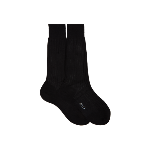 Black mid-calf socks in cotton Black mid-calf socks in cotton