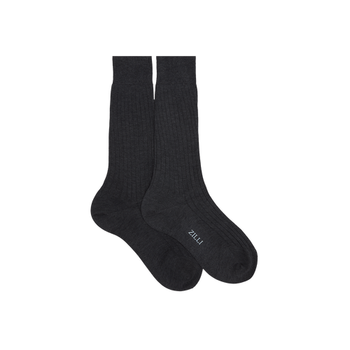 Smoke Grey mid-calf socks in cotton Smoke Grey mid-calf socks in cotton