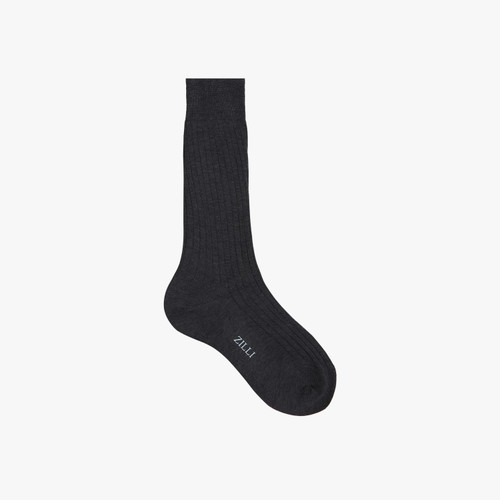Smoke Grey mid-calf socks in cotton Smoke Grey mid-calf socks in cotton