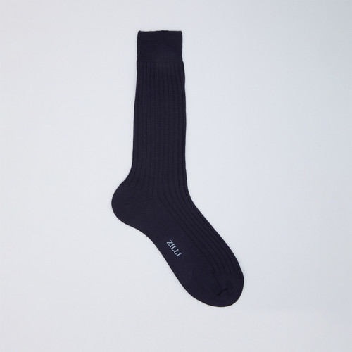 Dark navy mid-calf socks in cotton Dark navy mid-calf socks in cotton