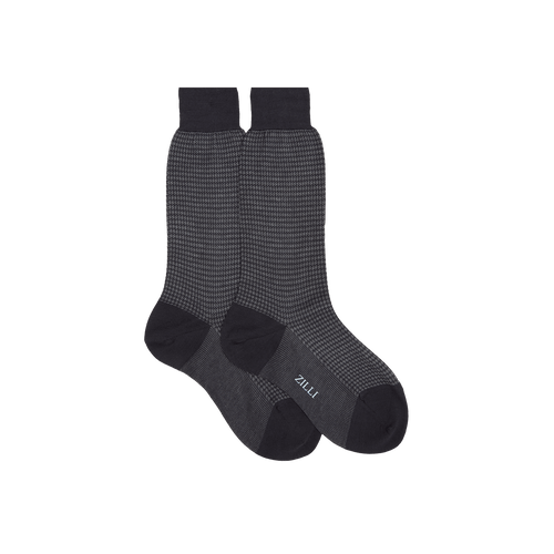 Light Charcoal mid-calf socks in cotton Light Charcoal mid-calf socks in cotton