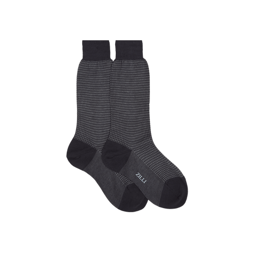Light Charcoal mid-calf socks in cotton Light Charcoal mid-calf socks in cotton