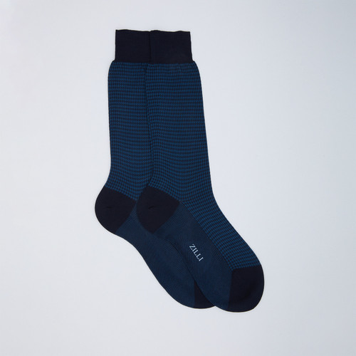 Night Forest and Dark Navy mid-calf socks in cotton