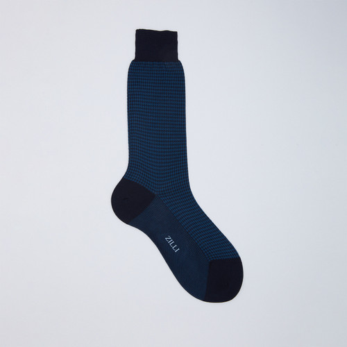 Night Forest and Dark Navy mid-calf socks in cotton