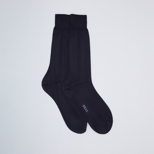 Chaussettes mi-mollet en soie Dark Navy Chaussettes mi-mollet en soie Dark Navy