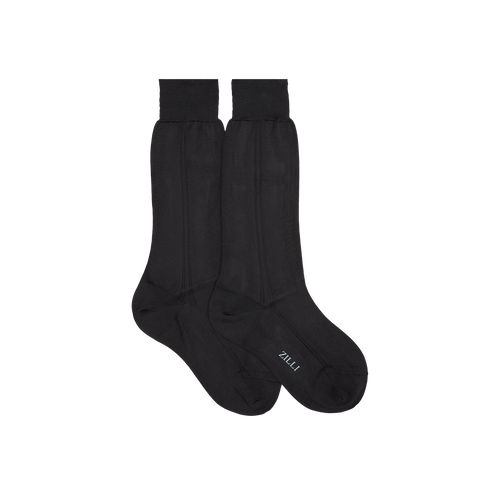 Smoke Grey mid-calf socks in silk