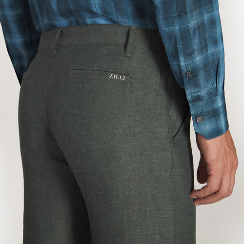 Deep military trousers, slim fit, "ZILLI" lettering Deep military trousers, slim fit, "ZILLI" lettering