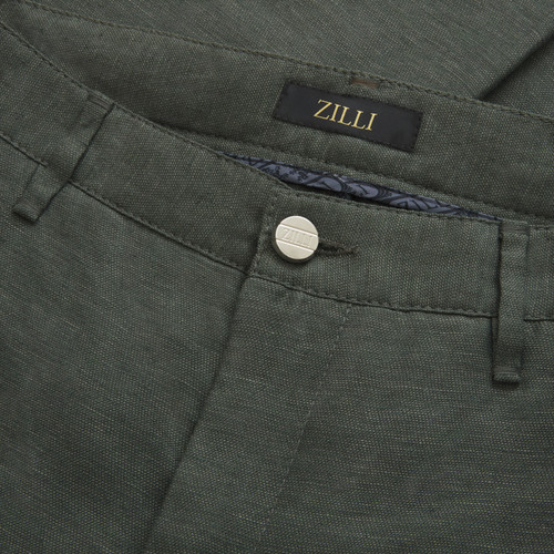 Deep military trousers, slim fit, "ZILLI" lettering