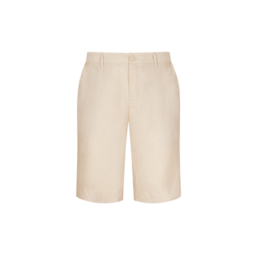Beige bermuda shorts, slim fit, "ZILLI" lettering