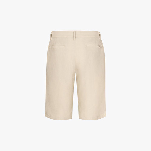 Beige bermuda shorts, slim fit, "ZILLI" lettering