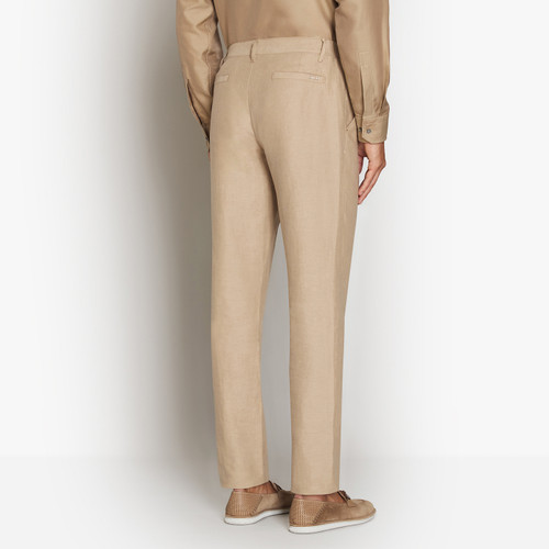 Camel trousers, slim fit, "ZILLI" lettering Camel trousers, slim fit, "ZILLI" lettering