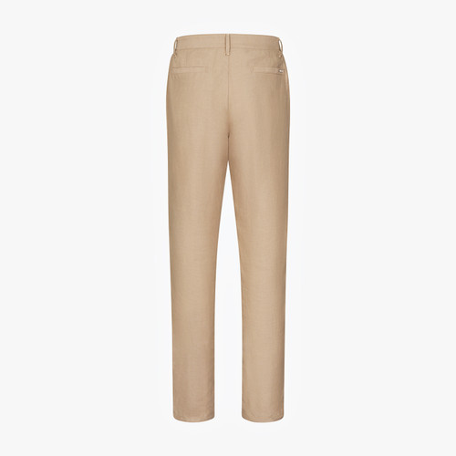 Camel trousers, slim fit, "ZILLI" lettering