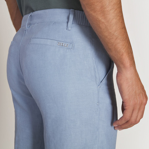 Blue sky bermuda shorts, slim fit, "ZILLI" lettering