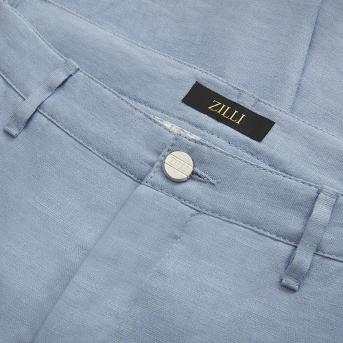 Blue sky bermuda shorts, slim fit, "ZILLI" lettering