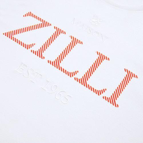 White T-shirt, "Maison ZILLI EST 1965" embroidery 