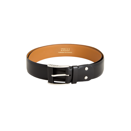Black belt in box calfskin, 126 buckle, width 40mm