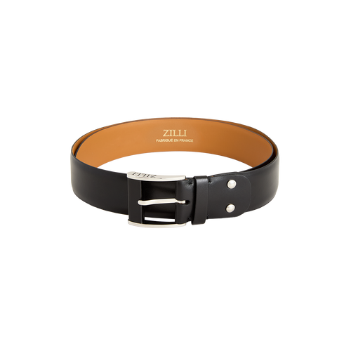 Black belt in box calfskin, 126 buckle, width 40mm