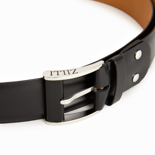 Black belt in box calfskin, 126 buckle, width 40mm