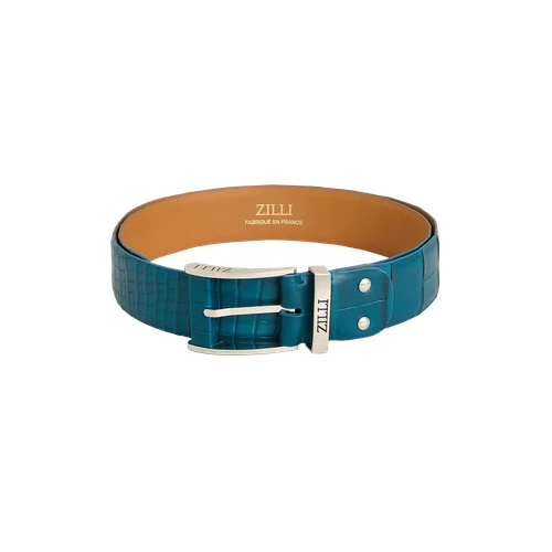 Emerald alligator belt, 40 mm, "Drop" buckle