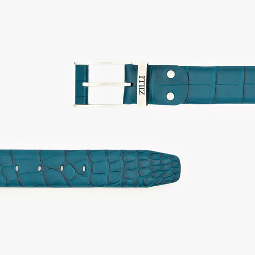 Emerald crocodile belt, 40 mm, "Drop" buckle