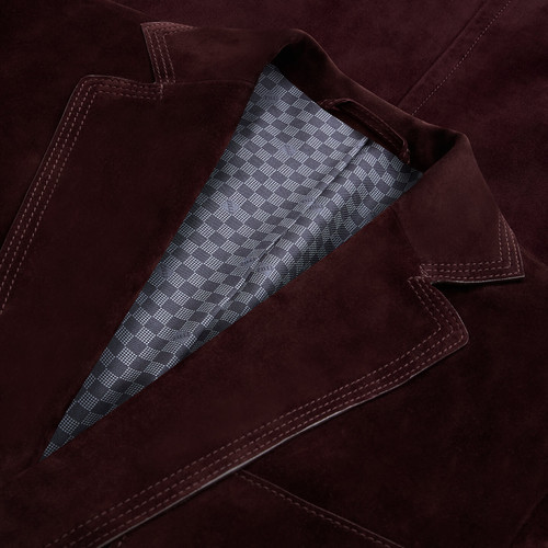 Deep cherry jacket, triple stitching