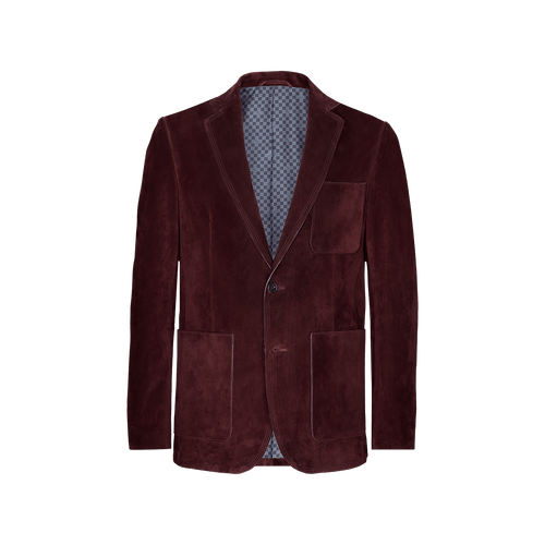 Deep cherry jacket, triple stitching