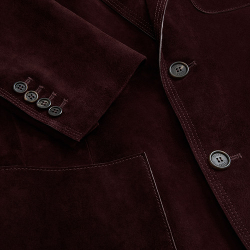 Deep cherry jacket, triple stitching