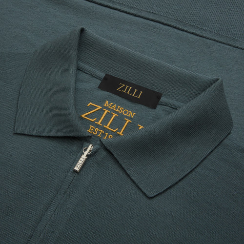 Polo zippé en ciment profond, "Lion piquet"