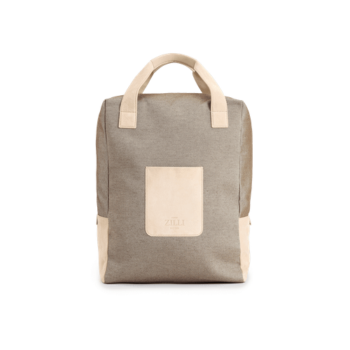Beige backpack, "Maison ZILLI EST 1965"