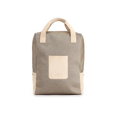 Beige backpack, "Maison ZILLI EST 1965"