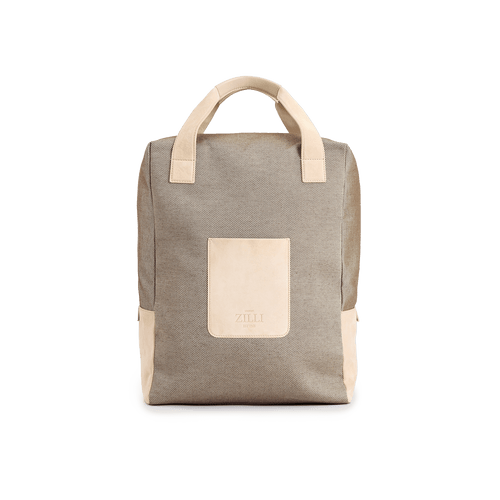 Beige backpack, "Maison ZILLI EST 1965"