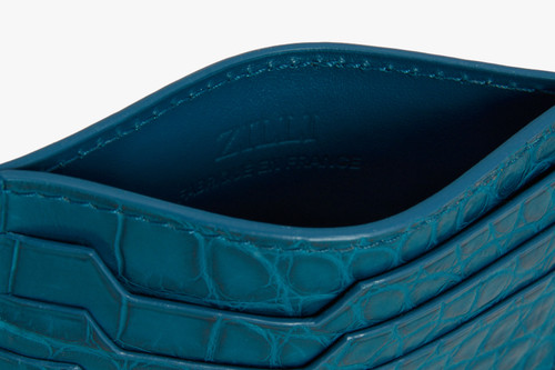 Emerald crocodile CC7 credit card holder 