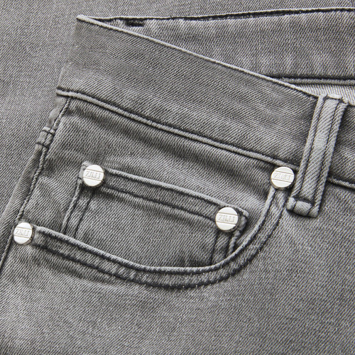 Soft grey jeans, regular fit, "Maison ZILLI EST 1965" embroidery 