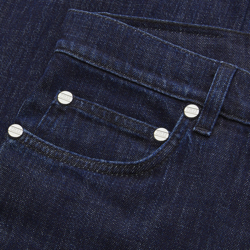 Blue navy jeans, regular fit, "Maison ZILLI EST1965" embroidery